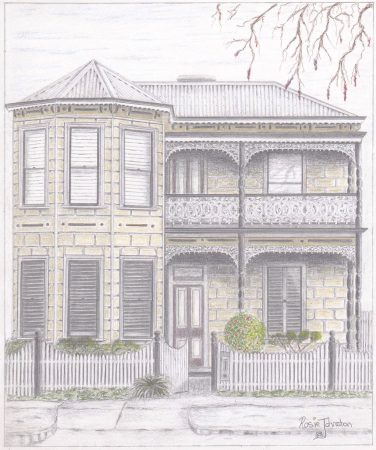 Heritage Australian Home in coloured pencil