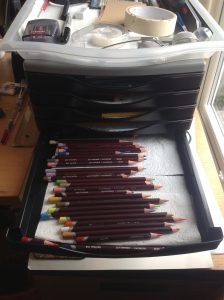 Colored Pencil Storage Drawer Open