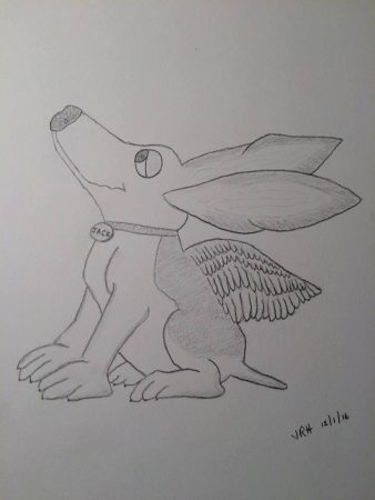 Drawing of cartoon dog