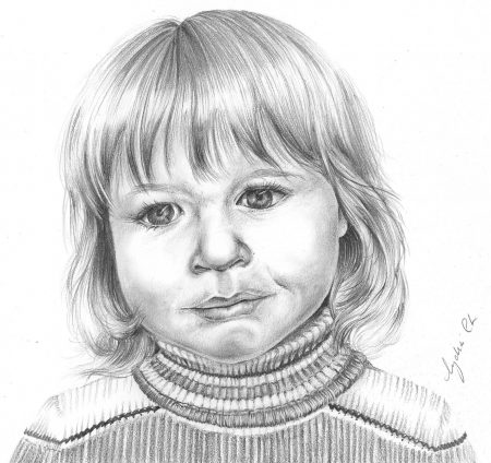 Pencil drawing of a young girl