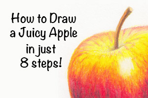 How to Draw a Juicy Apple using Coloured Pencil