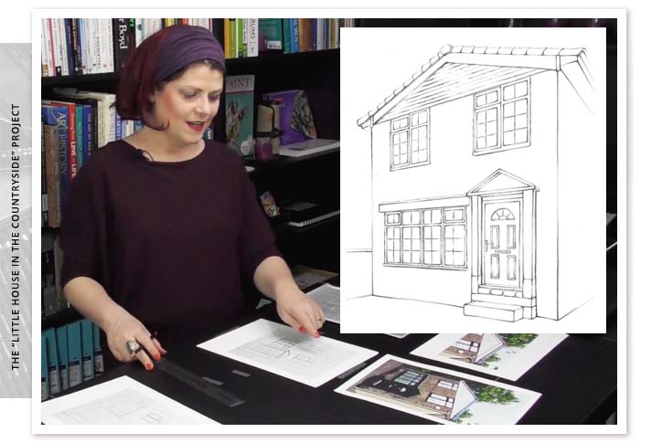 Artist Cindy Wider demonstrates a perspective drawing project