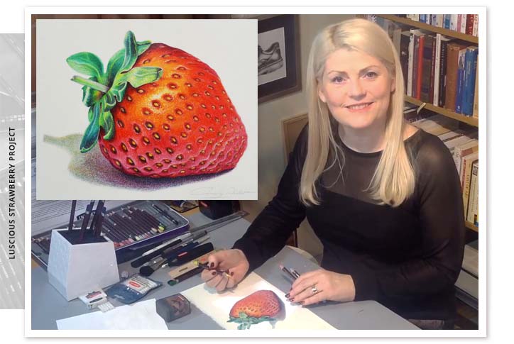 Синди Уайдер демонстрирует технику рисования цветным карандашом