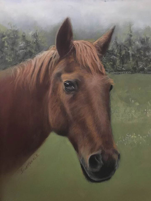 Pastel Drawing of a Quarter Horse by Scott Kunkle