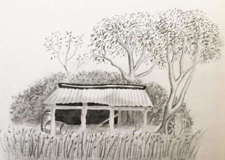 Pencil drawing landscape by Anne Neumann