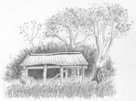 Pencil drawing landscape by Mark Ciccotosto