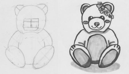 Teddy bear pencil drawing by Sumaya