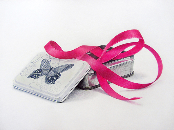 coloured pencil image pink ribbon by Paco Martin