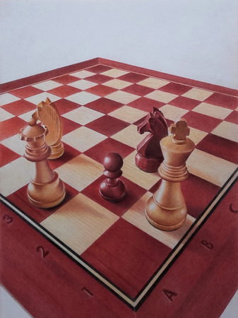 End of Game artwork of chess board Paco Martin