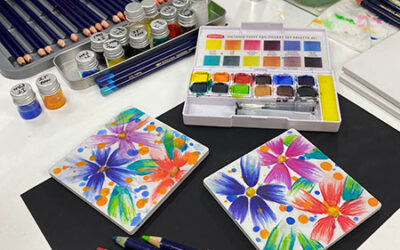 How to use Derwent Inktense pencils on a ceramic tile