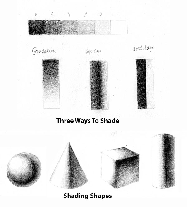 Shade four shapes-3ways-to-shade-web - Learn to Draw and Color with ...