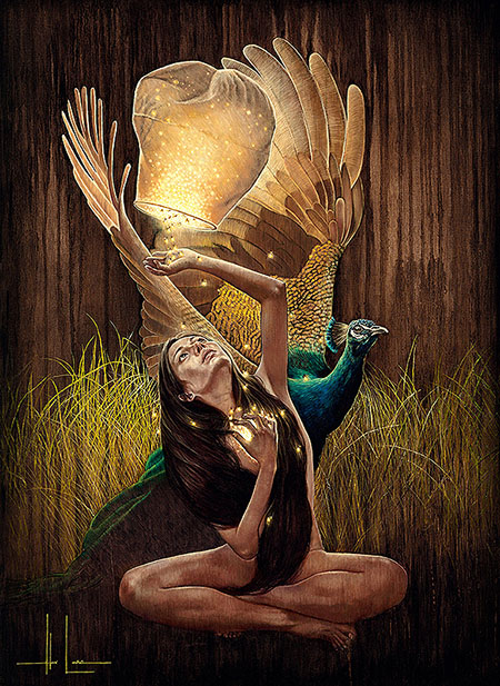 Hari Lualhati When Sparks Fly Oil on Canvas 92cm x 88 9cm