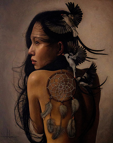 Hari Lualhati The Dreamcatcher Oil on Canvas 61cm x 76cm
