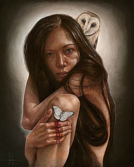 Hari Lualhati Turn Your Wounds Into Wisdom Oil on Aluminium Panel 15 inches x 12 inches