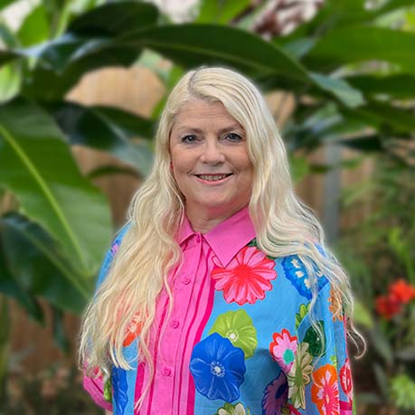 Cindy Wider in the garden